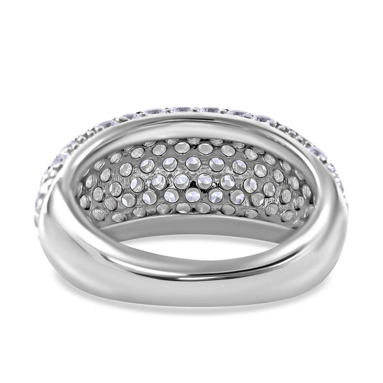 LUSTRO STELLA - Weißer Zirkonia Ring, 925 Silber rhodiniert (Größe 18.00) 5.42 ct