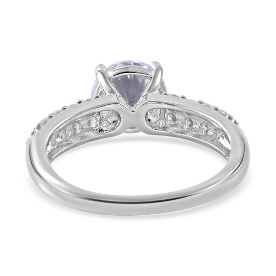 LUSTRO STELLA - Weißer Zirkonia Ring, 925 Silber rhodiniert (Größe 17.00) ca. 4.59 ct