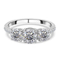 LUSTRO STELLA - Weißer Zirkonia Ring, 925 Silber rhodiniert (Größe 16.00) ca. 3.62 ct