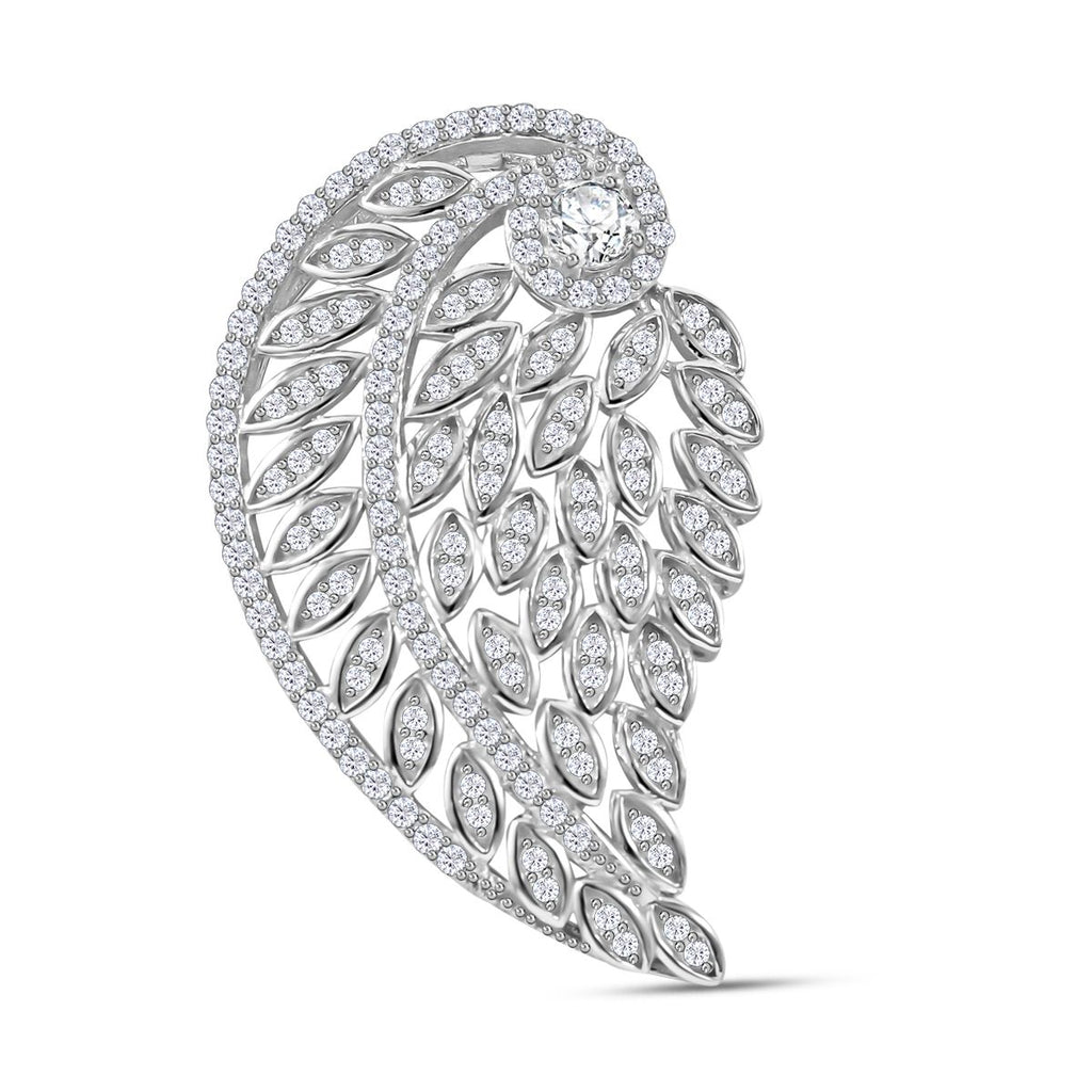 Weißer Zirkonia Anhänger 925 Silber rhodiniert