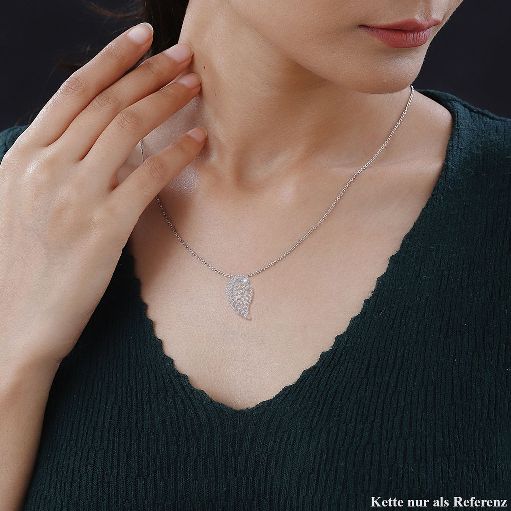 Weißer Zirkonia Anhänger 925 Silber rhodiniert