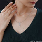 Weißer Zirkonia Anhänger 925 Silber rhodiniert