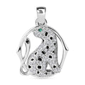 Grüner Zirkonia, Weißer Zirkonia Anhänger 925 Silber rhodiniert ca. 0.55 ct