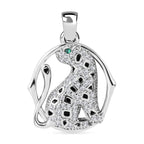 Grüner Zirkonia, Weißer Zirkonia Anhänger 925 Silber rhodiniert ca. 0.55 ct