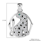 Grüner Zirkonia, Weißer Zirkonia Anhänger 925 Silber rhodiniert ca. 0.55 ct