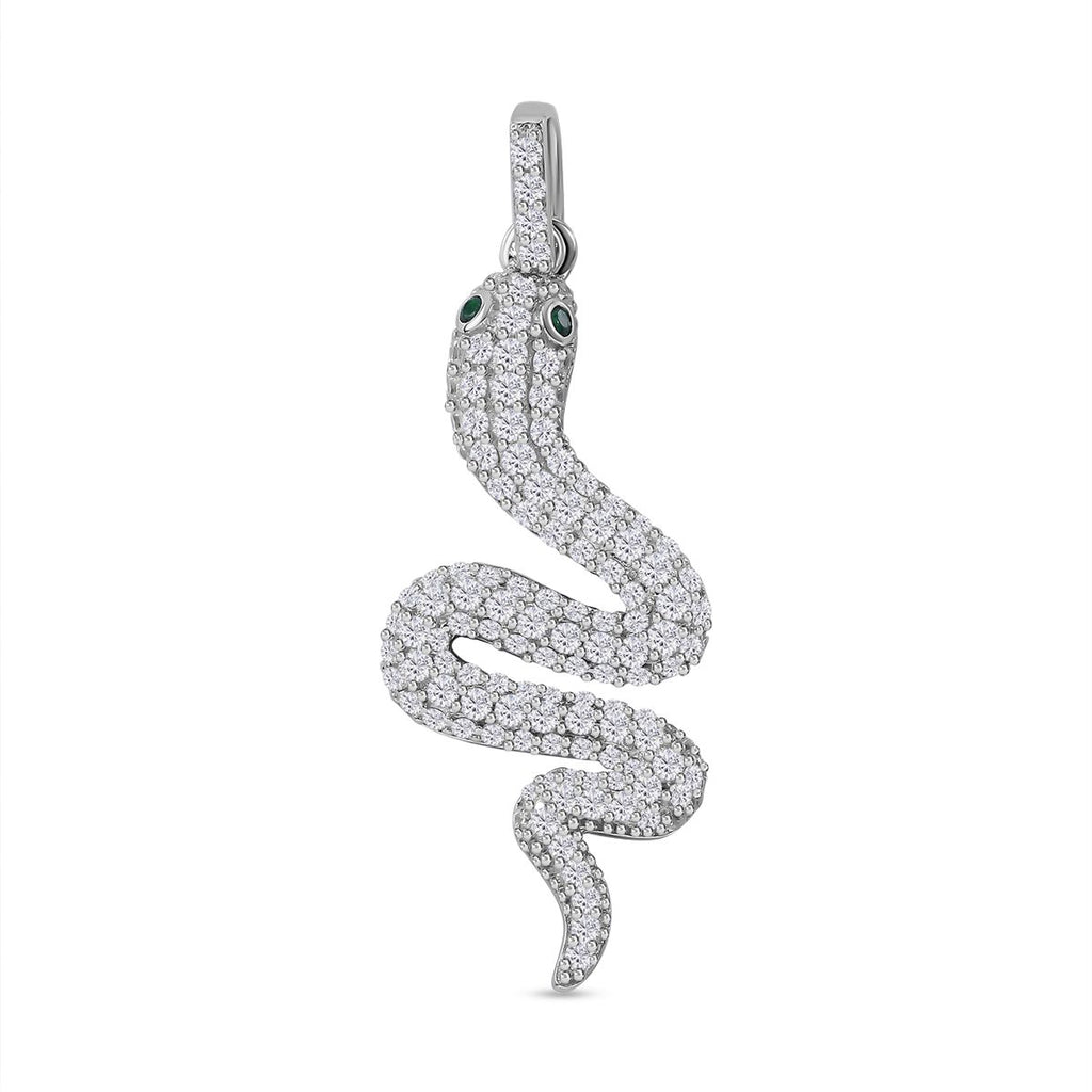 Grüner Zirkonia, Weißer Zirkonia Anhänger 925 Silber rhodiniert ca. 2.04 ct