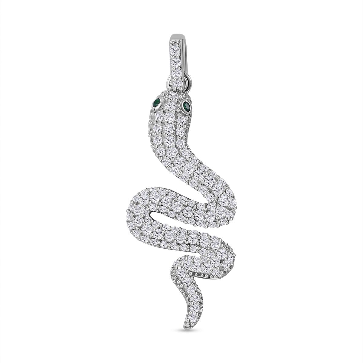 Grüner Zirkonia, Weißer Zirkonia Anhänger 925 Silber rhodiniert ca. 2.04 ct