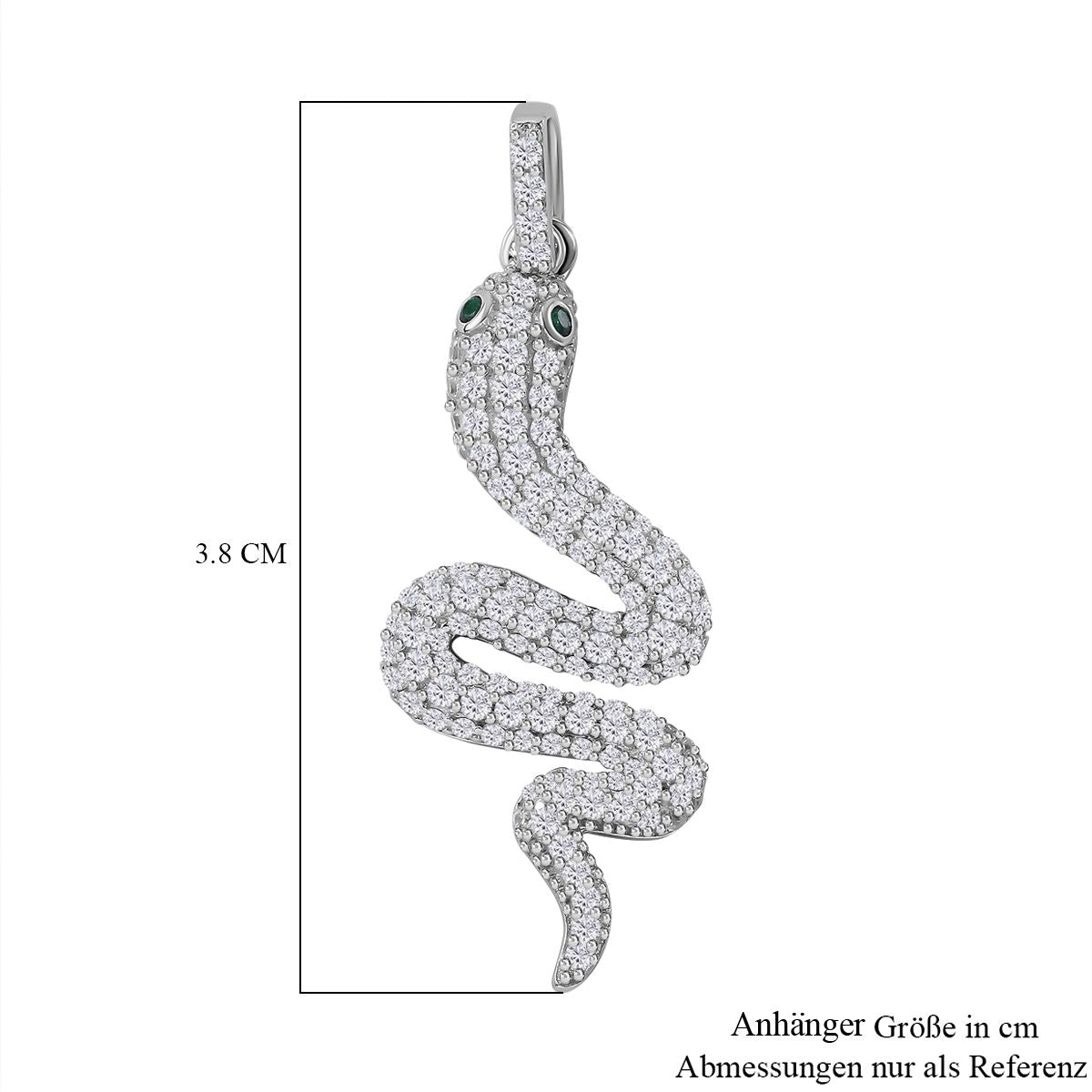 Grüner Zirkonia, Weißer Zirkonia Anhänger 925 Silber rhodiniert ca. 2.04 ct