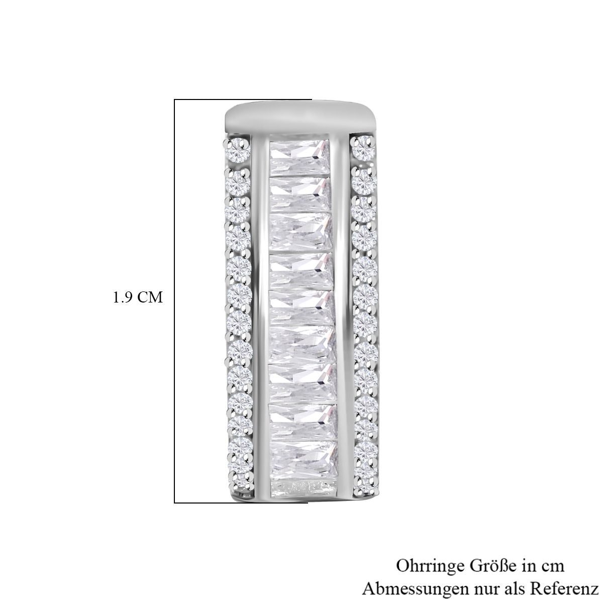 LUSTRO STELLA - Weißer Zirkonia Ohrringe, 925 Silber rhodiniert, ca. 4.89 ct