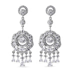 LUSTRO STELLA - Weißer Zirkonia Ohrringe, 925 Silber rhodiniert, ca. 7.92 ct