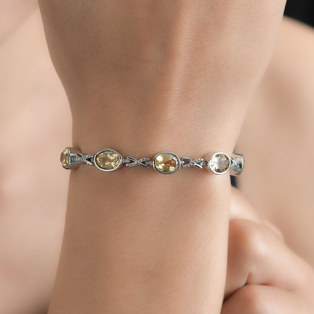 Citrin Armband ca. 18 cm Edelstahl ca. 11.47 ct