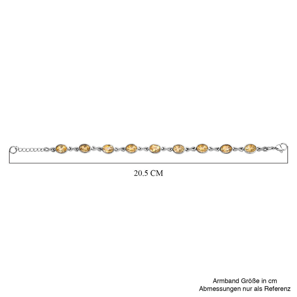 Citrin Armband ca. 18 cm Edelstahl ca. 11.47 ct
