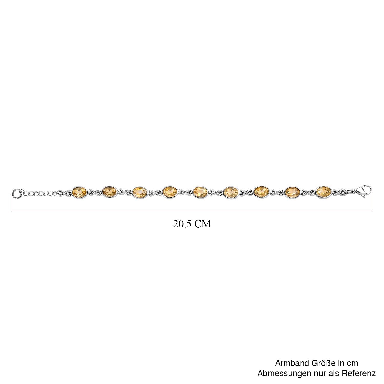 Citrin Armband ca. 18 cm Edelstahl ca. 11.47 ct