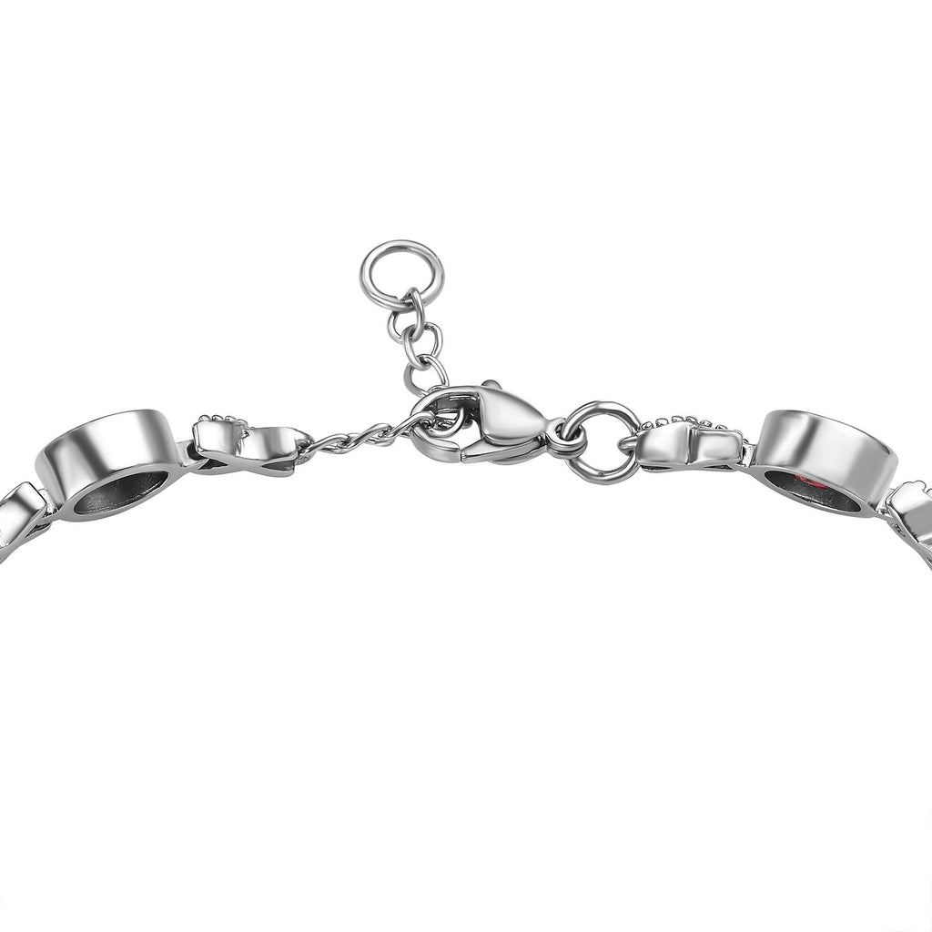 Mehrfarbiges Armband, ca. 18 cm, Edelstahl, ca. 12.52 ct