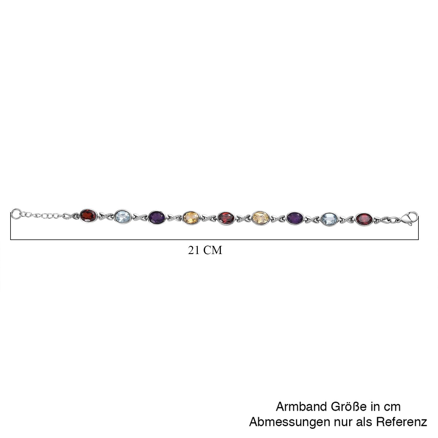 Mehrfarbiges Armband, ca. 18 cm, Edelstahl, ca. 12.52 ct