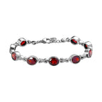 Mosambik Granat Armband ca. 18 cm Edelstahl ca. 14.27 ct