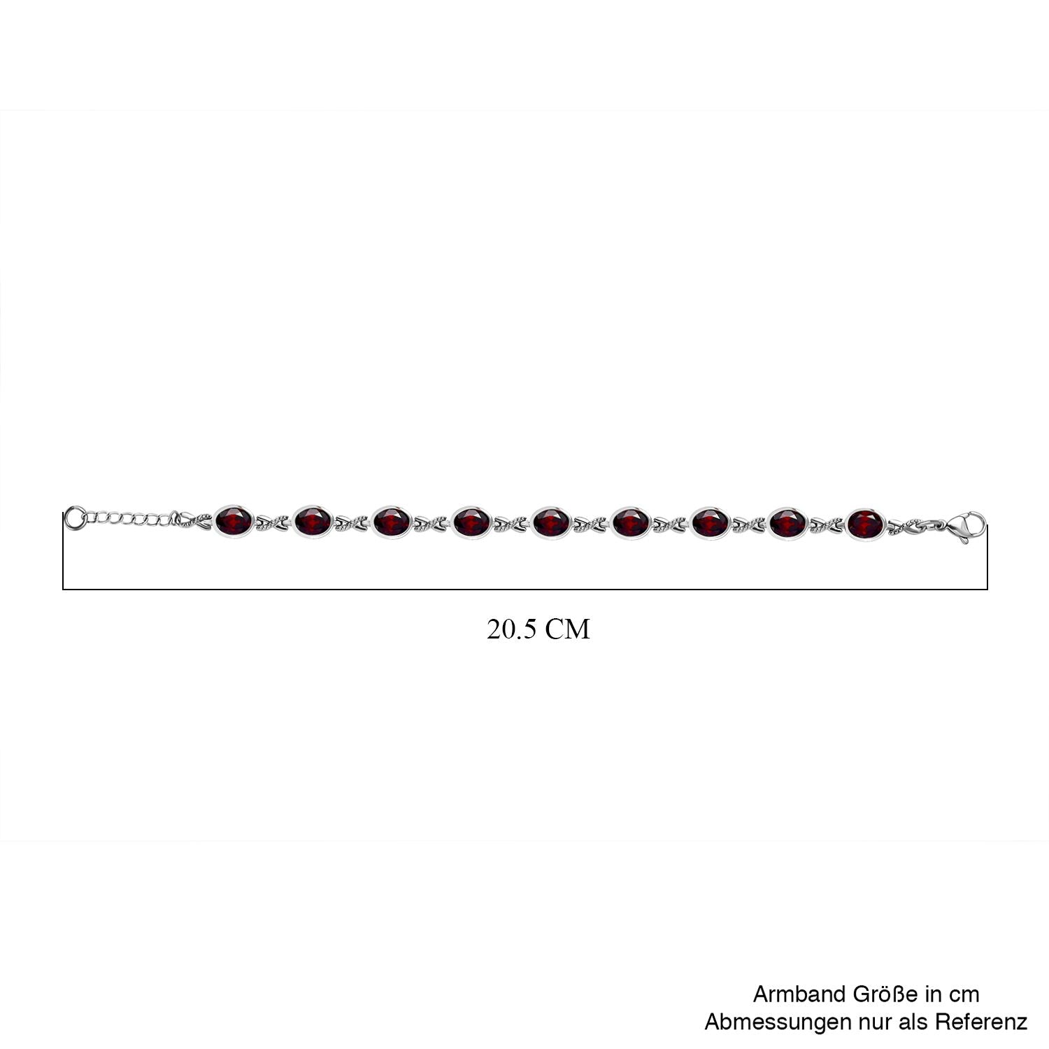 Mosambik Granat Armband ca. 18 cm Edelstahl ca. 14.27 ct