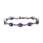 Afrikanischer Amethyst Armband, ca. 18 cm Edelstahl ca. 10.48 ct