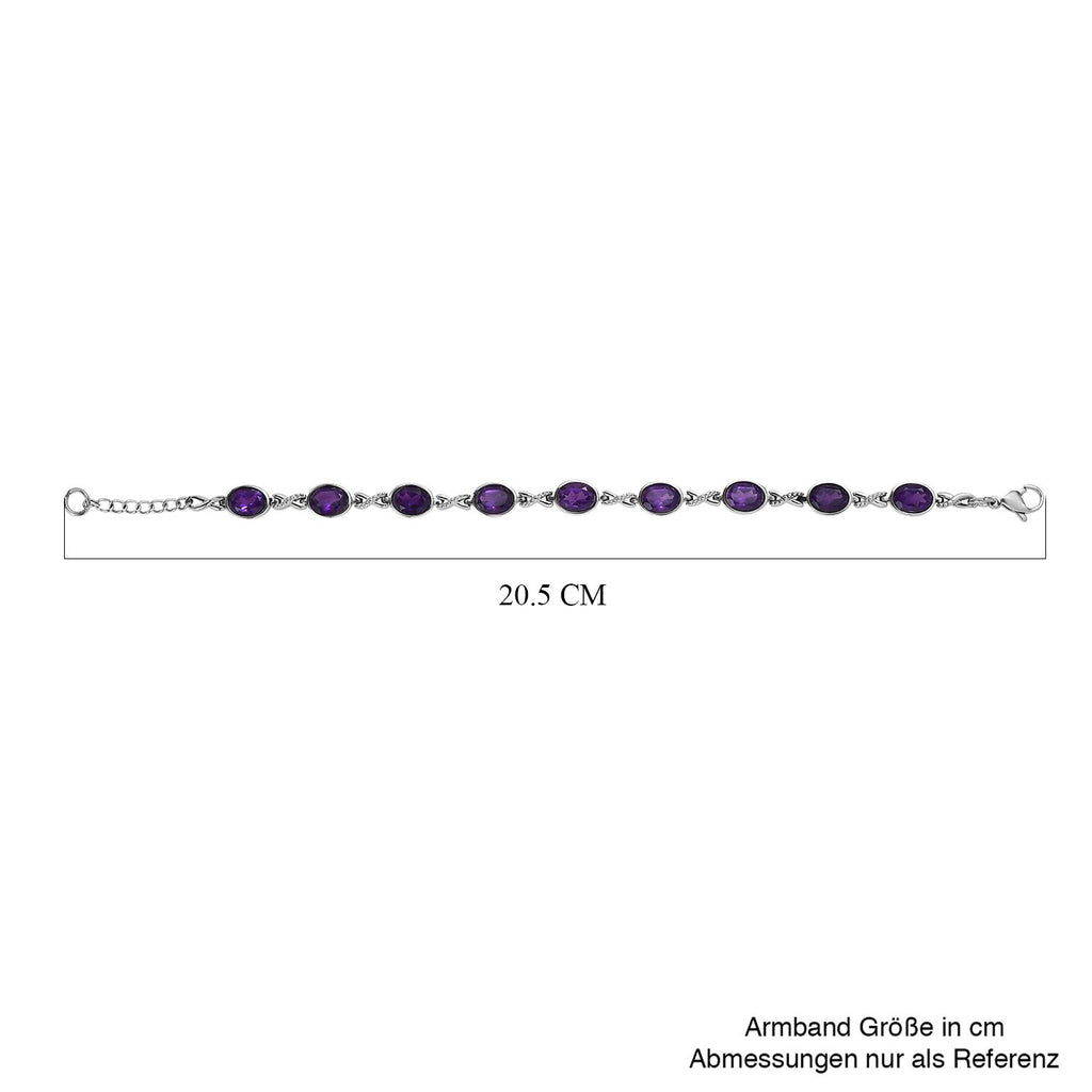 Afrikanischer Amethyst Armband, ca. 18 cm Edelstahl ca. 10.48 ct