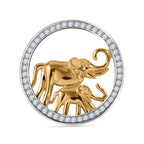 LUSTRO STELLA - Weißer Zirkonia Anhänger, 925 Silber, Elefantenmuster, 0.86 ct