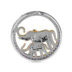 LUSTRO STELLA - Weißer Zirkonia Anhänger, 925 Silber, Elefantenmuster, 0.86 ct