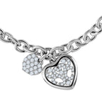 Lustro Stella Weißer Zirkonia Armband ca. 20 cm + 5 cm Extender, 925 Silber rhodiniert