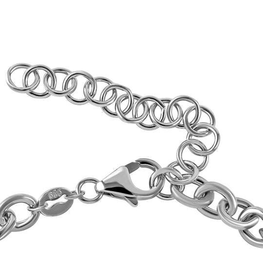 Lustro Stella Weißer Zirkonia Armband ca. 20 cm + 5 cm Extender, 925 Silber rhodiniert