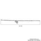 Lustro Stella Weißer Zirkonia Armband ca. 20 cm + 5 cm Extender, 925 Silber rhodiniert