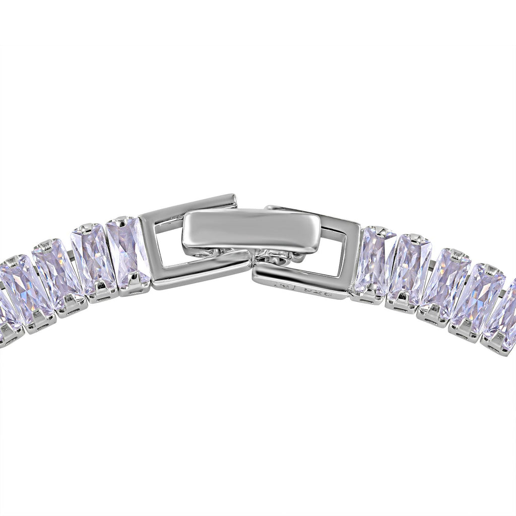 LUSTRO STELLA - Weißer Zirkonia Armband, ca. 19 cm, 925 Silber rhodiniert, ca. 21.92 ct