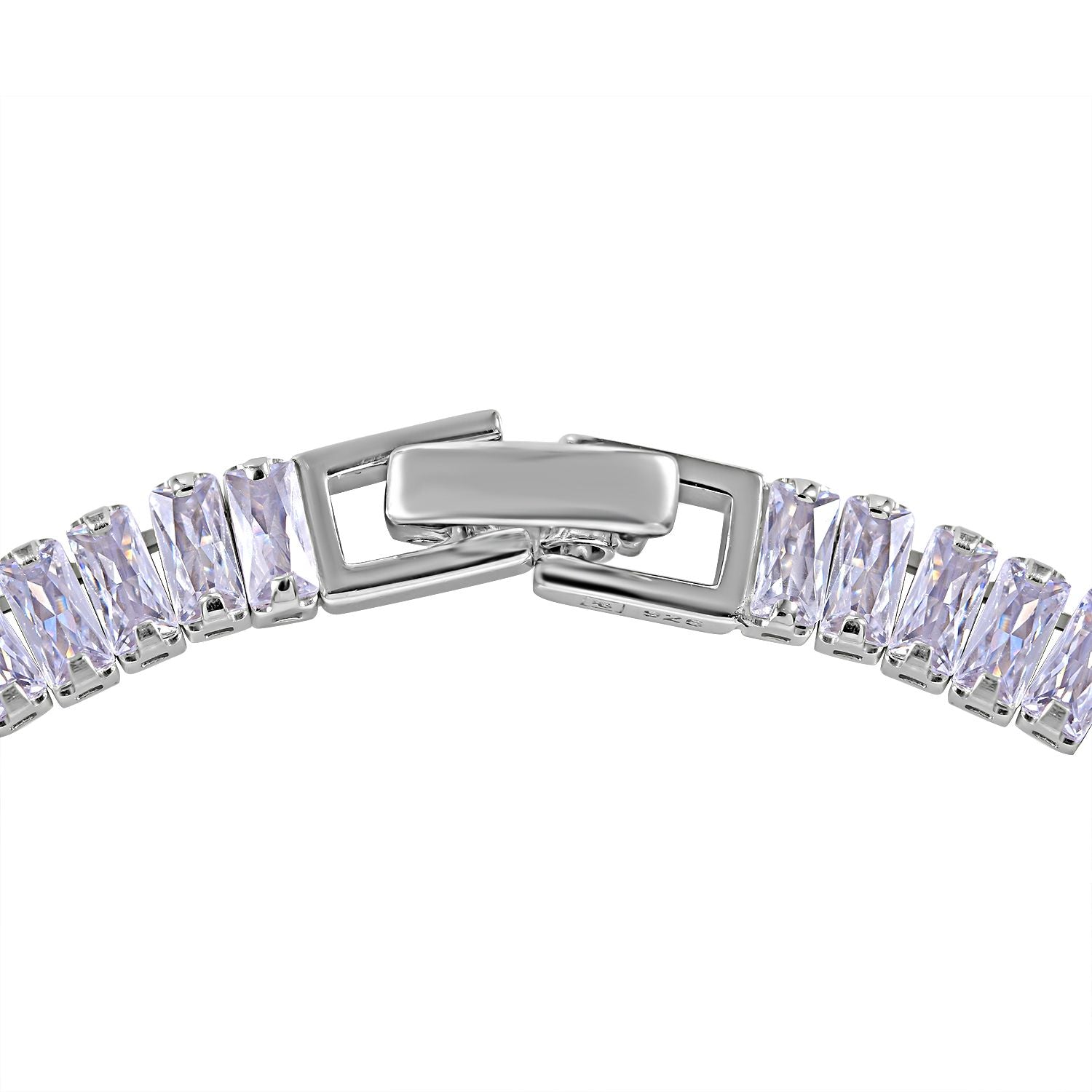 LUSTRO STELLA - Weißer Zirkonia Armband, ca. 19 cm, 925 Silber rhodiniert, ca. 21.92 ct