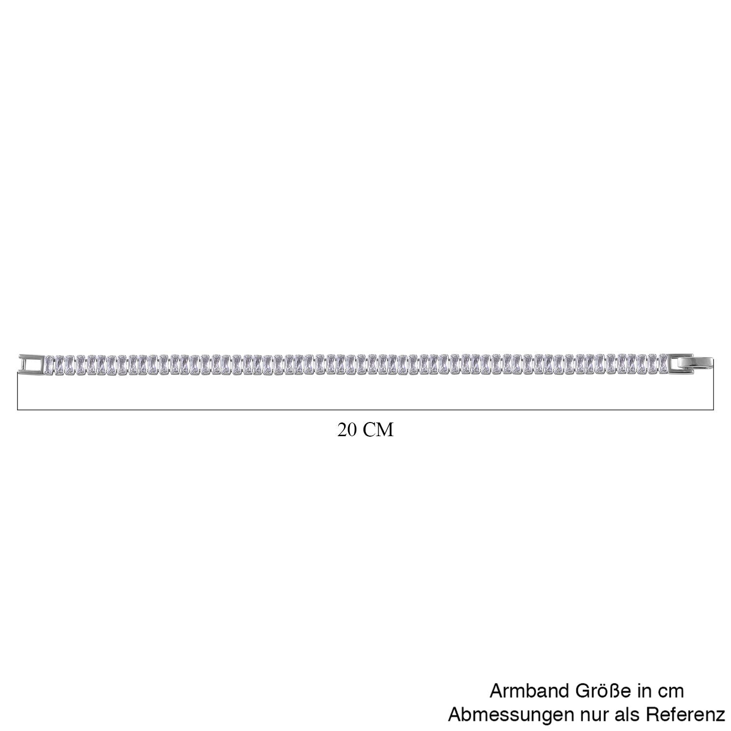 LUSTRO STELLA - Weißer Zirkonia Armband, ca. 19 cm, 925 Silber rhodiniert, ca. 21.92 ct