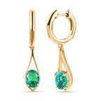 Pfau Quarz Triplette Ohrringe, 925 Silber Gelbgold Vermeil, ca. 3.04 ct