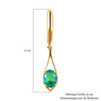 Pfau Quarz Triplette Ohrringe, 925 Silber Gelbgold Vermeil, ca. 3.04 ct