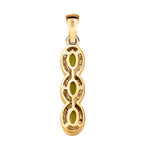 AA Natürlicher, italienischer Vesuvianit, Weißer Zirkon Anhänger, 925 Silber Gelbgold Vermeil, ca. 1.23 ct