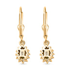 Natürliche AA Calabar-Turmalin, Weißer Zirkon Ohrringe, 925 Silber Gelbgold Vermeil ca. 0.77 ct