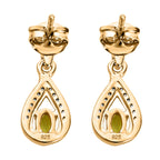 Natürliche AA Calabar-Turmalin, Weißer Zirkon Ohrringe, 925 Silber Gelbgold Vermeil, ca. 0.66 ct