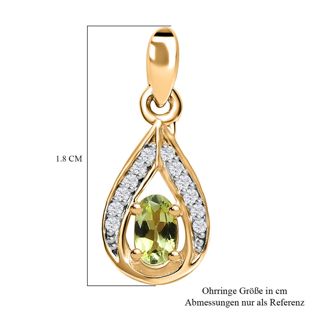Natürliche AA Calabar-Turmalin, Weißer Zirkon Ohrringe, 925 Silber Gelbgold Vermeil, ca. 0.66 ct