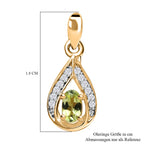 Natürliche AA Calabar-Turmalin, Weißer Zirkon Ohrringe, 925 Silber Gelbgold Vermeil, ca. 0.66 ct
