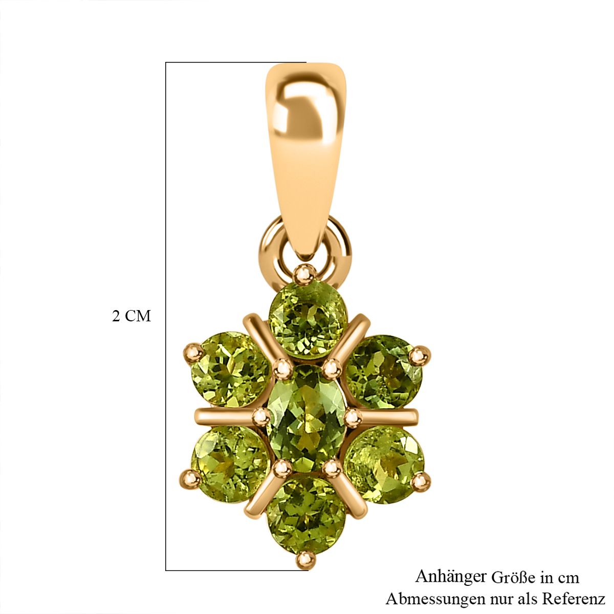 Natürlicher AA Calabar-Turmalin Anhänger, 925 Silber Gelbgold Vermeil ca. 0.89 ct