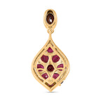 Rhodolith Granat Anhänger, 925 Silber Gelbgold Vermeil, ca. 4.00 ct