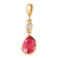 Sunset Quarz Triplette, Weißer Zirkon Anhänger, 925 Silber Gelbgold Vermeil, ca. 2.13 ct