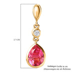 Sunset Quarz Triplette, Weißer Zirkon Anhänger, 925 Silber Gelbgold Vermeil, ca. 2.13 ct