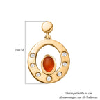 Orange äthiopischer Opal, Weißer Zirkon Ohrringe, 925 Silber Gelbgold Vermeil, ca. 0.98 ct
