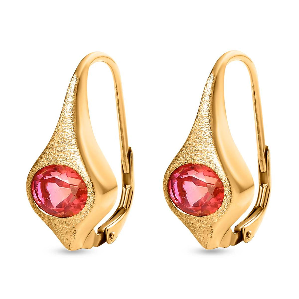 Sunset Quarz Triplette Ohrringe, 925 Silber Gelbgold Vermeil, ca. 2.93 ct