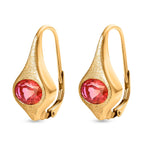 Sunset Quarz Triplette Ohrringe, 925 Silber Gelbgold Vermeil, ca. 2.93 ct