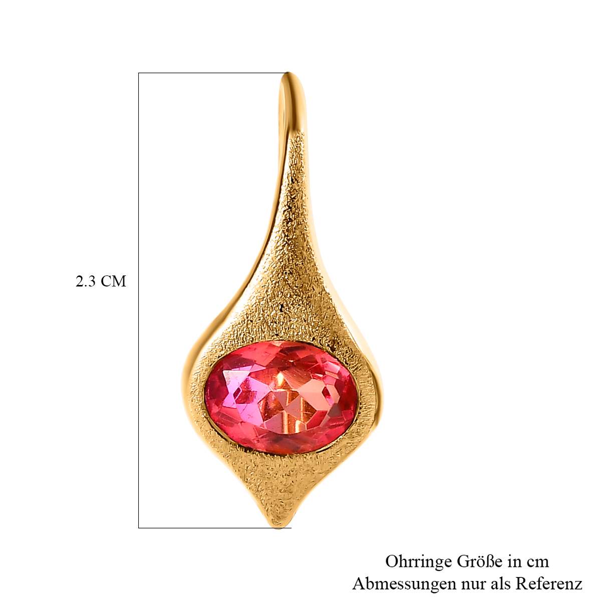 Sunset Quarz Triplette Ohrringe, 925 Silber Gelbgold Vermeil, ca. 2.93 ct