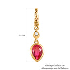 Sunset Quarz Triplette, Weißer Zirkon Ohrringe, 925 Silber Gelbgold Vermeil, ca. 2.81 ct