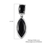 Schwarzer Spinell Ohrringe, 925 Silber platiniert, ca. 11.46 ct