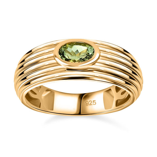AA Calabar-Turmalin Ring, 925 Silber Gelbgold Vermeil (Größe 17.00) ca. 0.45 ct