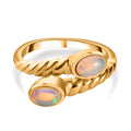 Natürlicher, äthiopischer Welo Opal Ring, 925 Silber Gelbgold Vermeil (Größe 17.00) ca. 0.65 ct